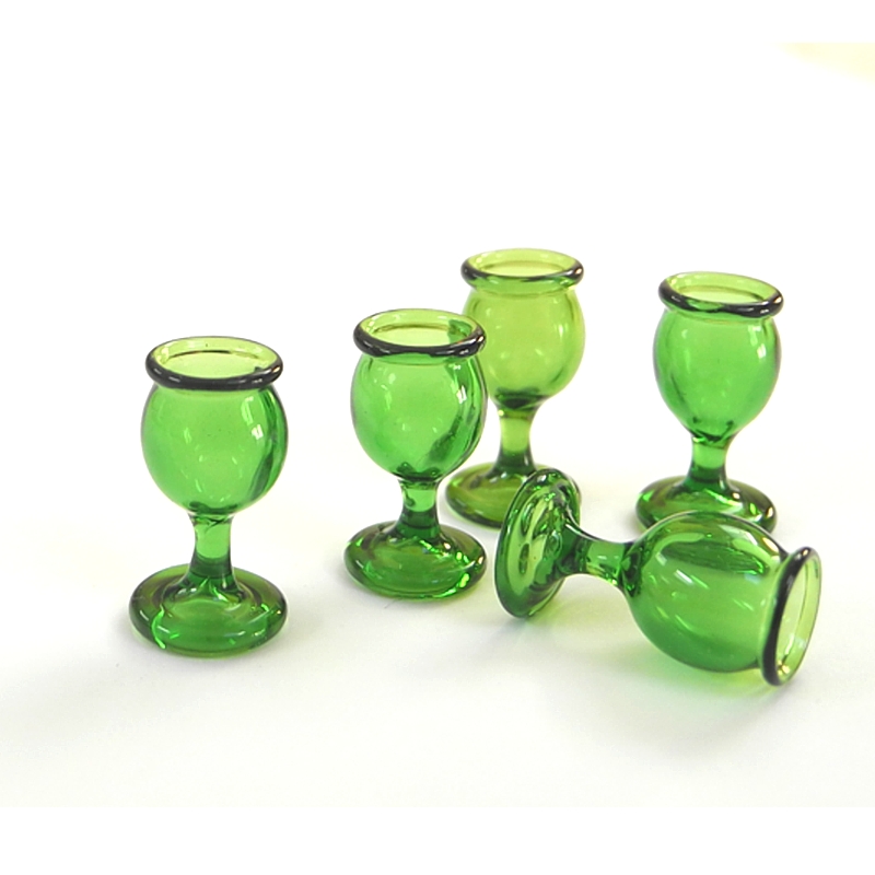 Weinglas aus grünem Glas, 1 Stück