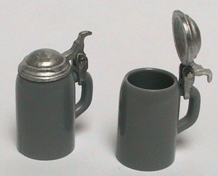 Bierkrug mit Deckel, 1 Stück, Puppenstubenminiatur 1zu12