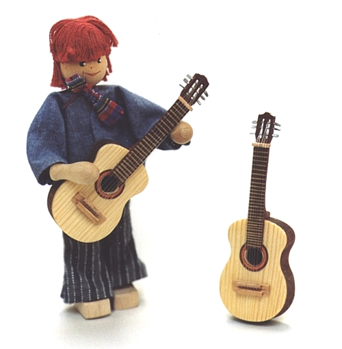 Gitarre, Puppenstubenminiatur im Maßstab 1zu12