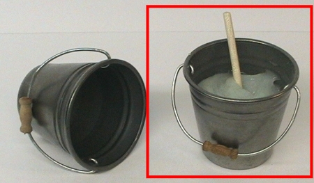 Leimeimer mit Rührstab, Puppenstubenminiatur in 1zu12
