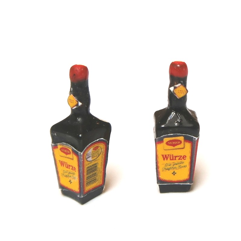 Flasche MAGGI, Puppenstubenminiatur im Maßstab 1zu12