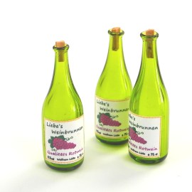 Weinflasche aus grünem Glas, 1 Stück