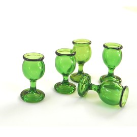Weinglas aus grünem Glas, 1 Stück