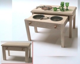 Abwaschtisch, Puppenstubenmöbel 1zu12