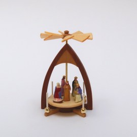 Weihnachtspyramide, beweglich, handbemalt, Miniatur im Maßstab 1zu12
